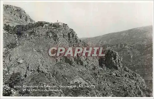 Cartes postales moderne Environs de Grasse Gourdon (alt 760 m) et le Chemin du Paradis