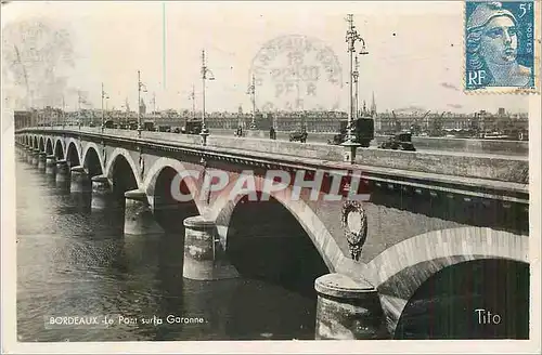 Moderne Karte Bordeaux Le Pont sur le Garonne