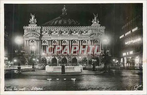 Cartes postales moderne Paris La Nuit L'Opera