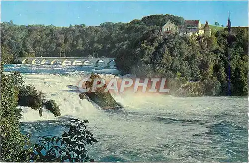 Moderne Karte Rheinfall mit Schloss Laufen (Schweiz)