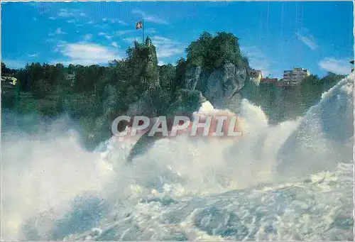 Moderne Karte Rheinfall (Schweiz) Totale Breite des Falles 150 m