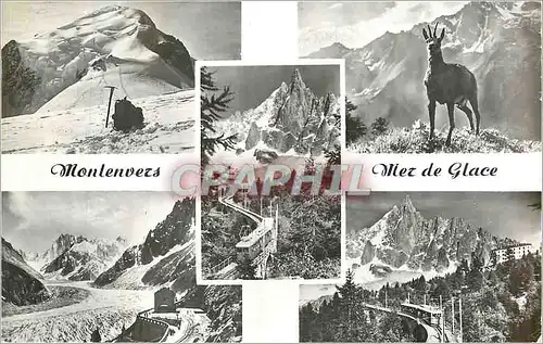 Cartes postales moderne Montenvers Mer de Glace Sommet du Mont Blanc