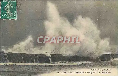 Cartes postales Saint Jean de Luz Tempete Mer Demontee