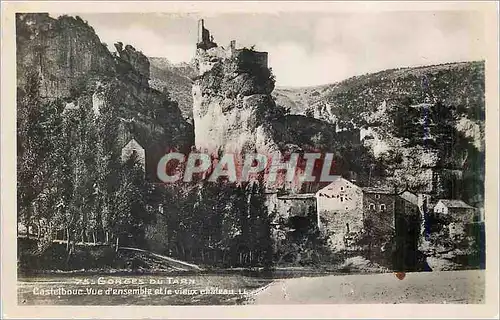 Moderne Karte Gorges du Tarn Castelbouc Vue D'Ensemble et le vieux Chateau