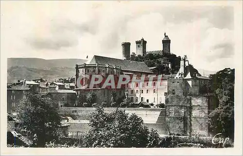 Moderne Karte Foix Vue sur le Chateau La Prefecture et l'Eglise