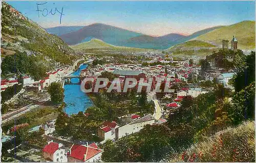 Cartes postales moderne Foix Panorama vu du Rocher St Sauveur