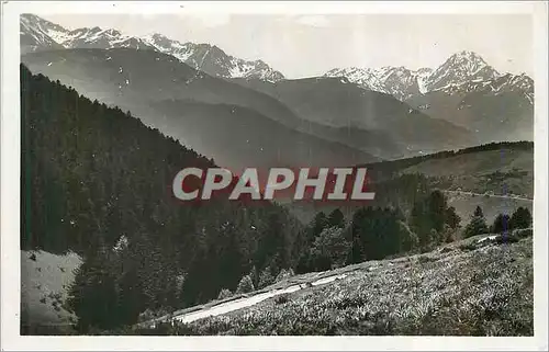 Moderne Karte Les Pyrenees Au Col d'Aspin (Alt 1407 m) Vue vers le Pic du Midi