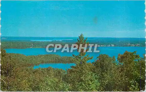 Moderne Karte Belgrade Lakes Maine As Seen from Blueberry Hill