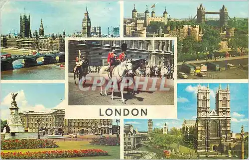 Cartes postales moderne London The Houses of Parliament and Westminster Bridge The Tower and Tower Bridge