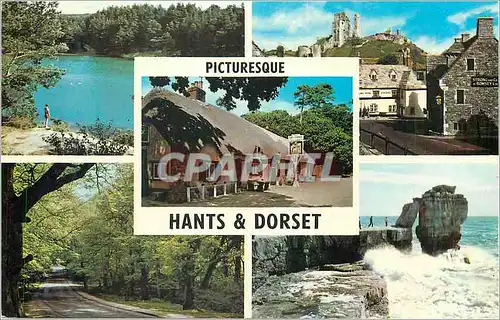 Cartes postales moderne Picturesque Hants and Dorset The Blue Pool Corfe Castle Cat and Fiddle inn New Forest