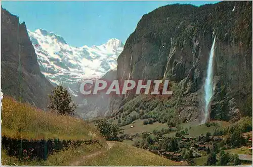 Cartes postales moderne Lauterbrunnen 800 m mit Staubbach Grosshorn 3762 m