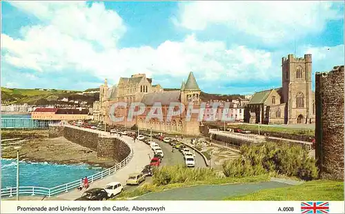 Cartes postales moderne Promenade and University from the Castle Aberstwyth