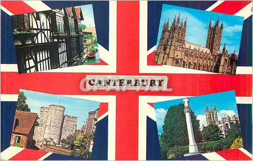 Cartes postales moderne Canterbury The Cathedral The weaver Cathedral and war memorial The Westgate