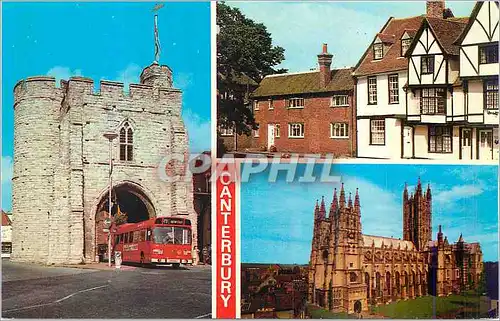 Moderne Karte Canterbury Old cottages Westgate The Cathedral