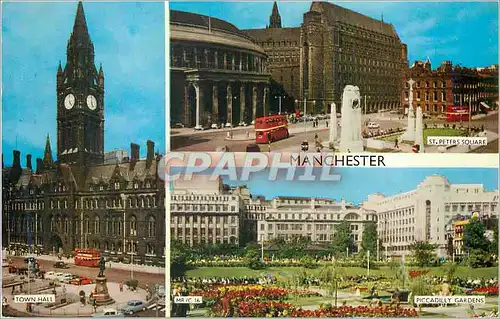 Cartes postales moderne St Peters Square Town Hall Piccadilly gardens Manchester