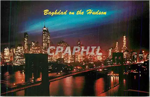 Moderne Karte Baghdad on the Hudson New York Cit Brooklyn Bridge in the foreground
