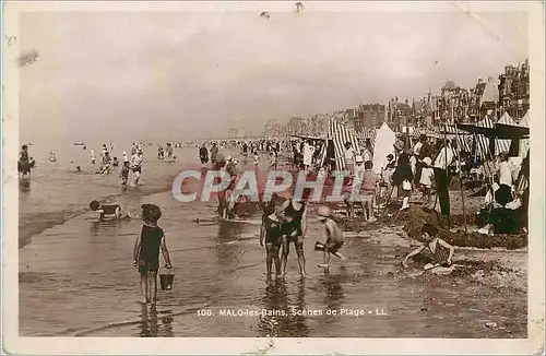 Moderne Karte Malo les Bains Scenes de Plage