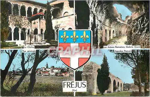 Cartes postales moderne Frejus Var Le cloitre Les arenes romaines Vue generale Aqueduc Romain