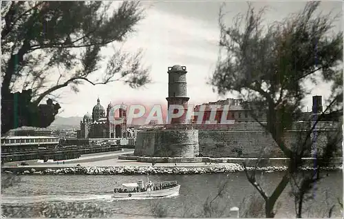 Moderne Karte Marseille Les Quais et la Cathedrale vus du jardin du Pharo