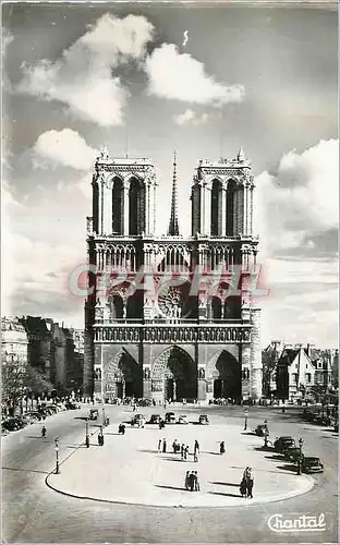 Moderne Karte Paris Notre Dame et la Place du Parvis