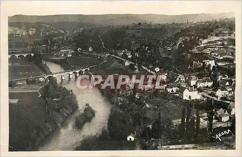 Moderne Karte Les Eyzies Dordogne Vue generale