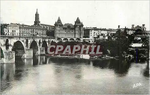 Moderne Karte Montauban Vue generale Le vieux Pont et le Musee Ingres