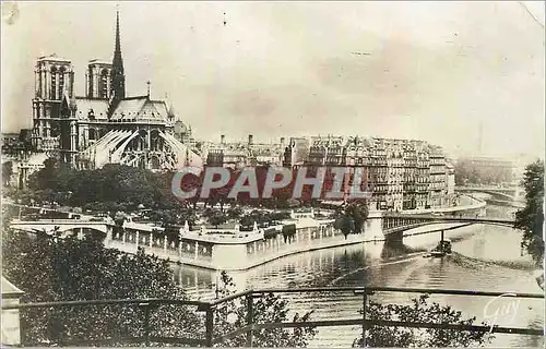 Moderne Karte Paris L Ile de la Cite vue d amont