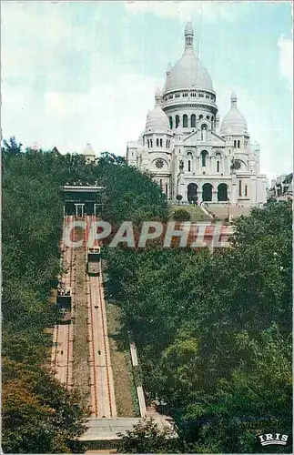 Cartes postales moderne Paris La Basilique du Sacre Coeur et le Funiculaire