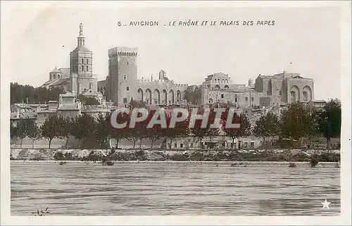 Moderne Karte Avignon Le Rhone et le Palais des Papes