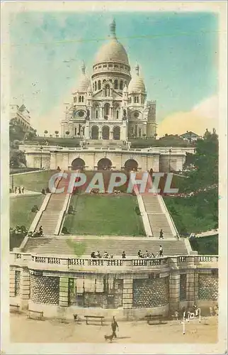 Cartes postales moderne Paris Basilique du Sacre Coeur et l escalier monumental