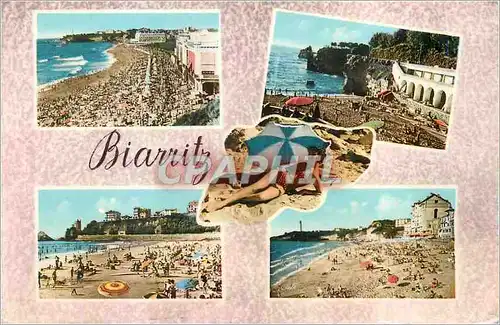 Moderne Karte Biarritz et ses plages Grande plage Port Vieux Cote Basque Miramar