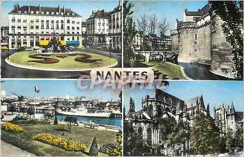 Cartes postales moderne Nantes Place Royale Le Chateau Le Port La Cathedrale