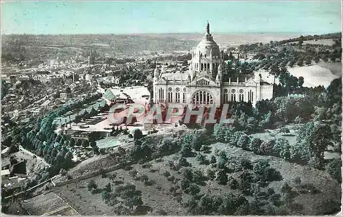 Moderne Karte Lisieux Calvados La Basilique vue du Ciel