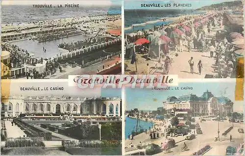 Moderne Karte Trouville Deauville La piscine Les planches