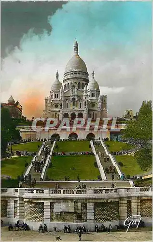 Cartes postales moderne Paris Basilique du Sacre Coeur de Montmartre et les jardins