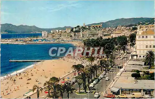 Moderne Karte Cannes AM Vue d ensemble La Croisette Le Port et le Suquet