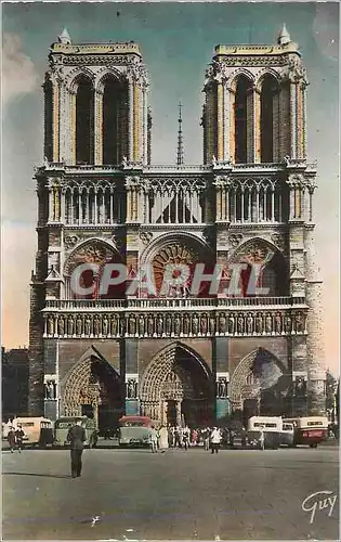 Cartes postales moderne Paris Facade de la cathedrale Notre Dame