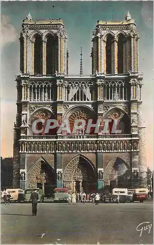 Moderne Karte Paris Facade de la cathedrale Notre Dame