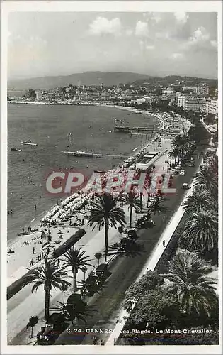 Cartes postales moderne Cannes Les Plages Le Mont Chevalier