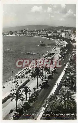 Moderne Karte Cannes Les Plages Le Mont Chevalier