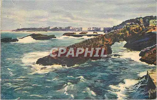 Cartes postales moderne Biarritz Basses Pyrenees La Roche Percee et le Cap Saint Martin