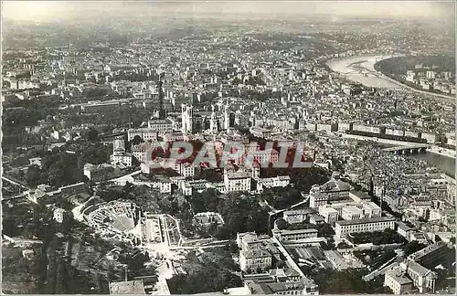 Cartes postales moderne Lyon Le Theatre Romain et la Colline de Fourviere puis la Soane et le Rhone