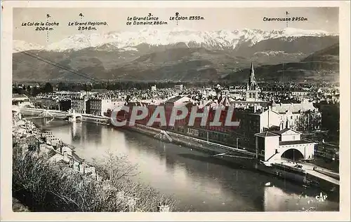 Moderne Karte Grenoble Vue generale et les Alpes