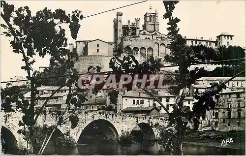 Moderne Karte Beziers Herault Le Pont vieux et St Nazaire