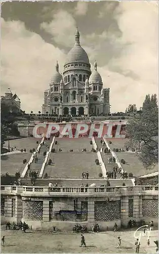 Moderne Karte Paris Basilique du Sacre Coeur de Montmartre et les jardins