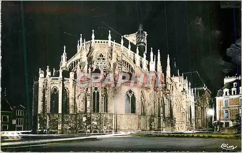 Moderne Karte Nevers Nievre La cathedrale la nuit