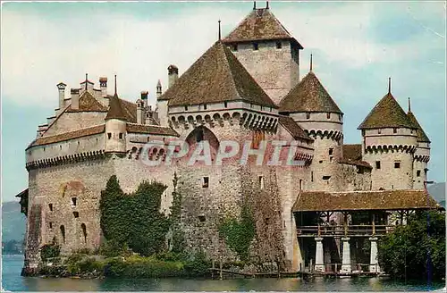 Cartes postales moderne Chillon Montreux Le Chateau vu du sud