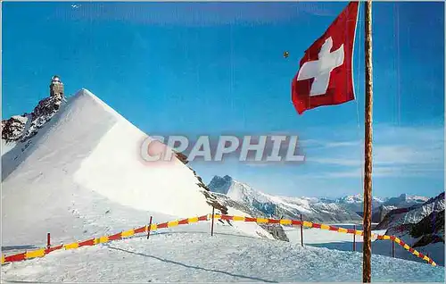 Moderne Karte Jungfraujoch Sphinx mit Blick Auf Aletschgletscher