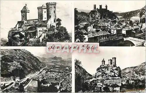 Moderne Karte Foix Ariege Le Chateau Vue generale