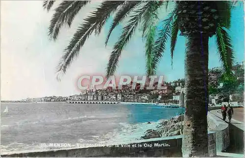 Cartes postales moderne Menton Vue generale sur la Ville et le Cap Martin